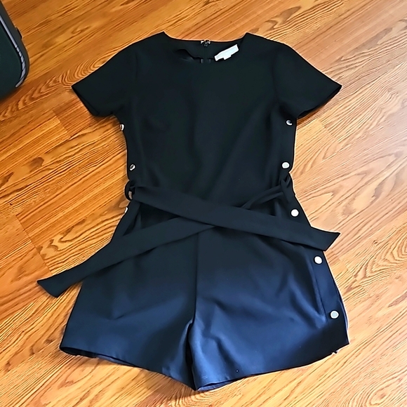 MICHAEL Michael Kors Pants - Michael Kors Snap Side Romper Black M